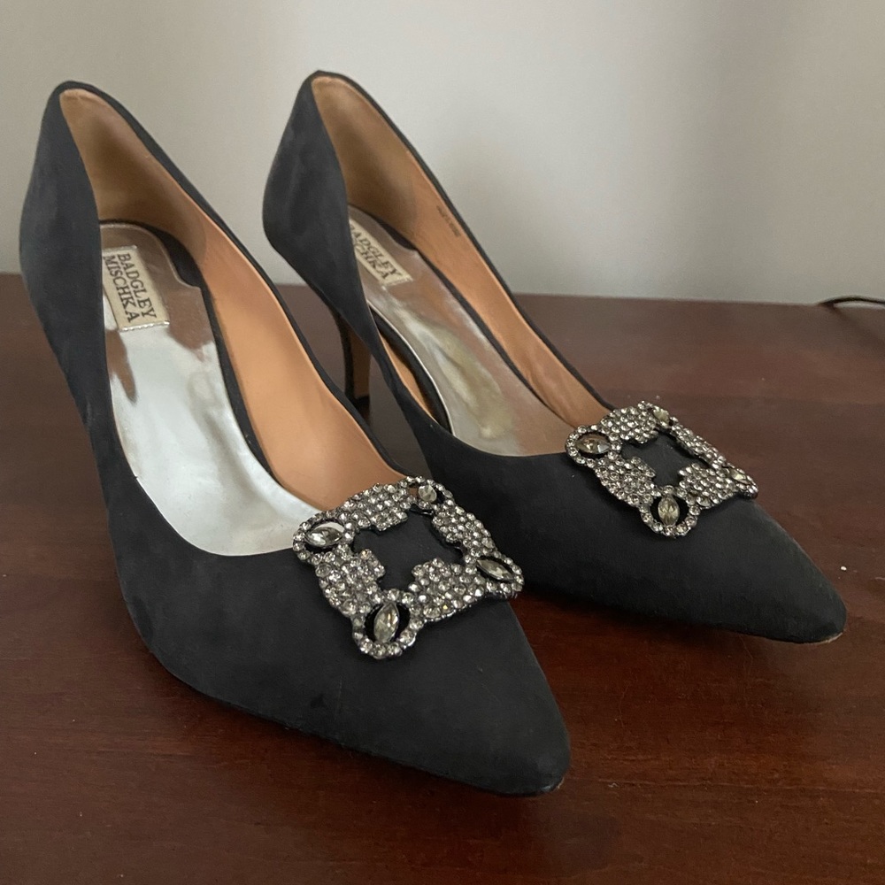 Badgley Mischka Carrie Crystal Kitten Heel Pumps